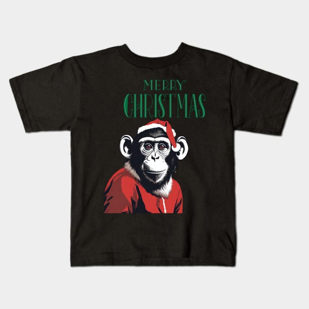 Christmas parody of Santa in a monkey suit, fun and funny Kids T-Shirt by Origami Fashion